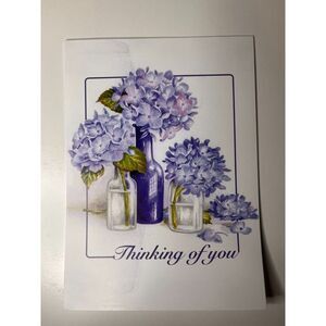 Habitat Hope Greeting Collection Flowers 'Thinking of You' Purple‎ Romantic Card